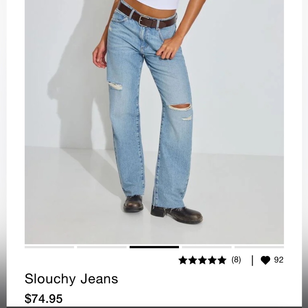 Garage low rise slouchy light wash denim jeans